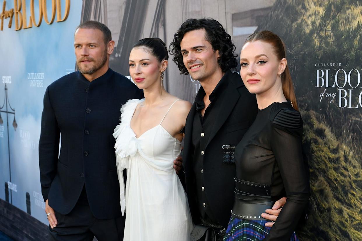 Sam Heughan Drops in at the 'Outlander: Blood of my Blood' Premiere (Photos)